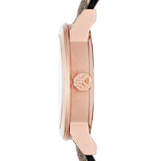  Shop Authentic Burberry The City Pink Dial Brown Leather Strap Watch for Women - BU9236 - Luxxuri