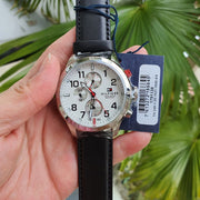 Shop Authentic Tommy Hilfiger Trent Multifunction White Dial Black Leather Strap Watch for Men - 1791138 - Luxxuri