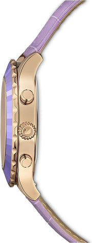  Shop Authentic Swarovski Octea Lux Chrono Purple Dial Purple Leather Strap Watch for Women - 5632263 - Luxxuri