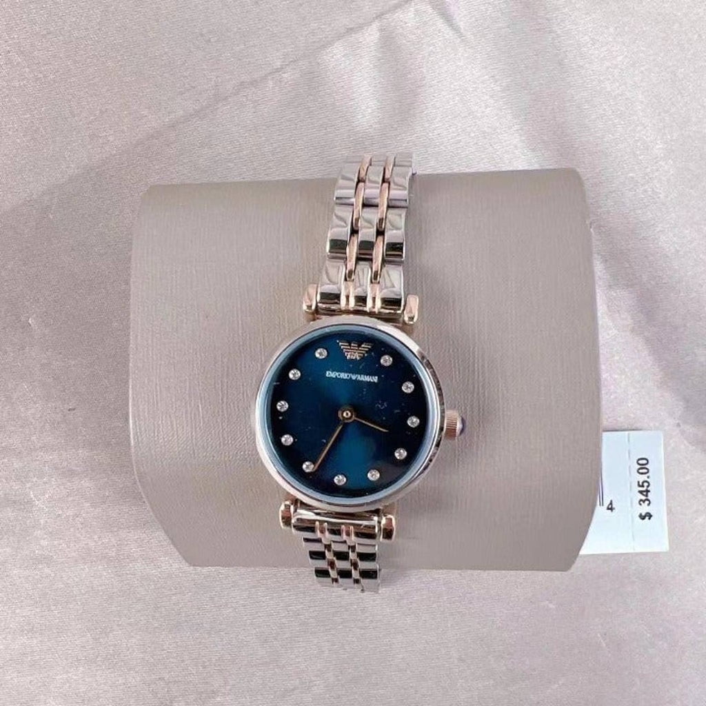  Shop Authentic Emporio Armani Gianni T Bar Quartz Blue Dial Two Tone Steel Strap Watch For Women - AR11222 - Luxxuri