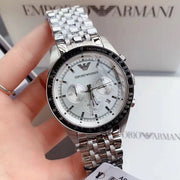  Shop Authentic Emporio Armani Sportivo Chronograph Silver Dial Silver Steel Strap Watch For Men - AR6073 - Luxxuri