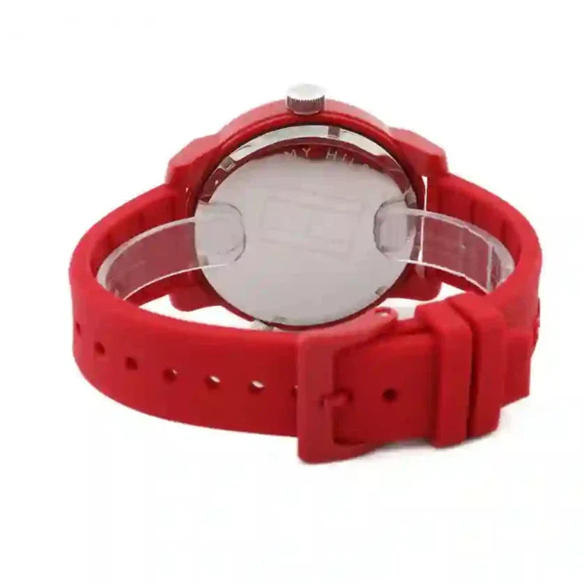  Shop Authentic Tommy Hilfiger Denim Red Dial Red Rubber Strap Watch for Men - 1791557 - Luxxuri