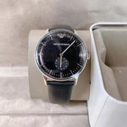  Shop Authentic Emporio Armani Gianni Quartz Black Dial Black Leather Strap Watch For Men - AR0382 - Luxxuri