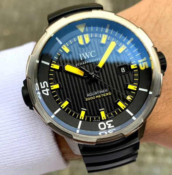  Shop Authentic IWC Aquatimer Automatic 2000 Black Dial Black Rubber Strap Watch for Men - IW358001 - Luxxuri