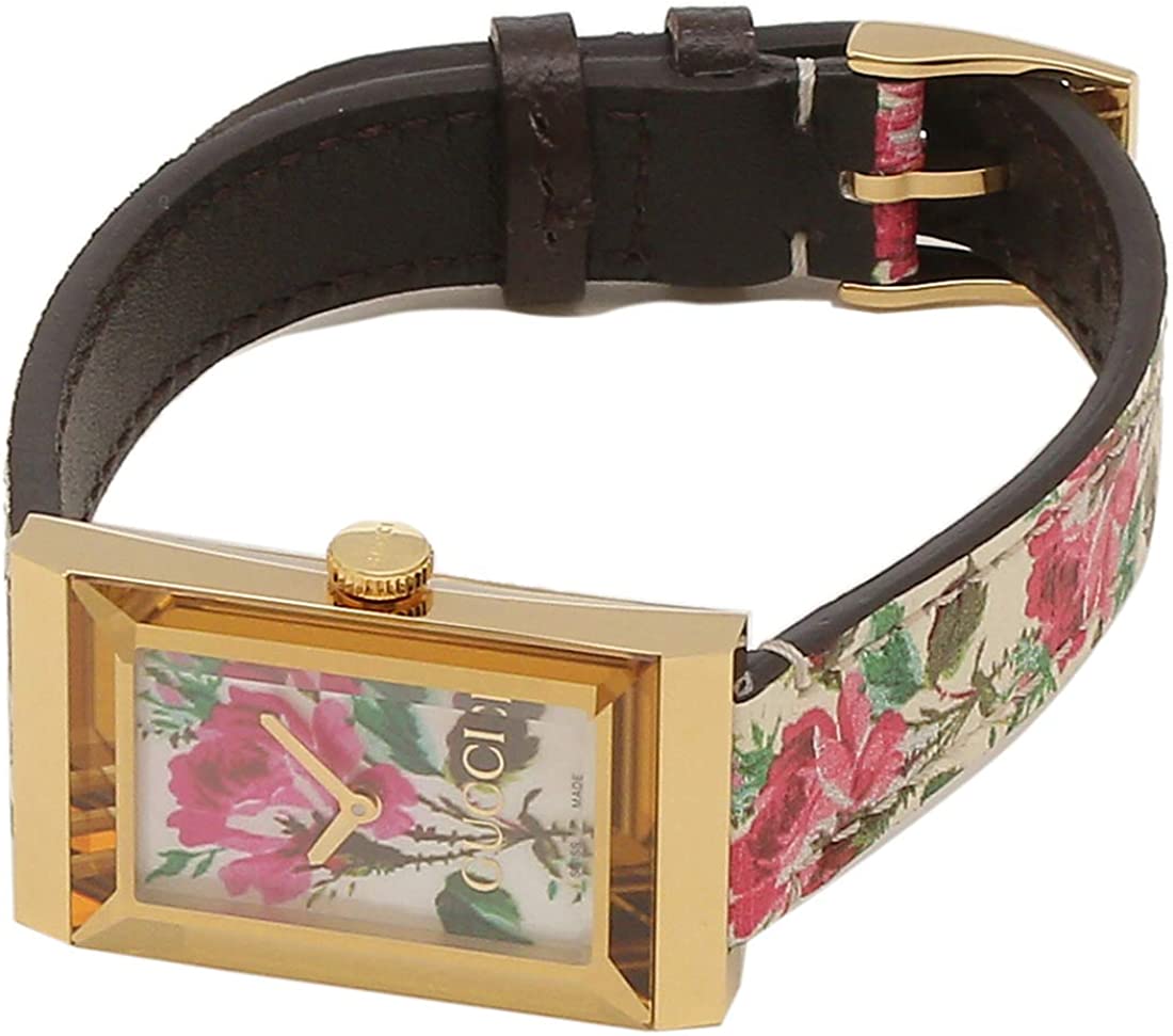 Shop Authentic Gucci G-Frame Floral Mother of Pearl Dial White Leather Strap Watch For Women - YA147406 - Luxxuri