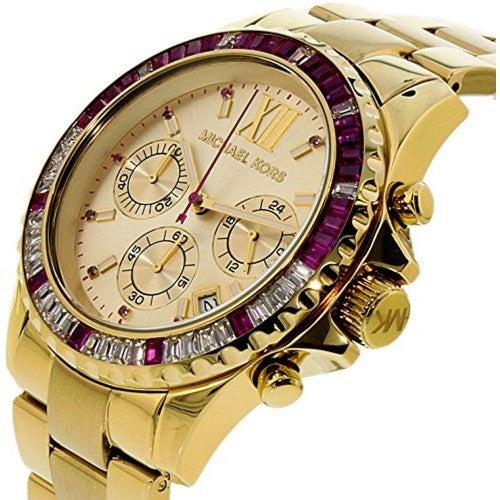  Shop Authentic Michael Kors Everest Chronograph Gold Dial Gold Steel Strap Watch for Women - MK5871 - Luxxuri