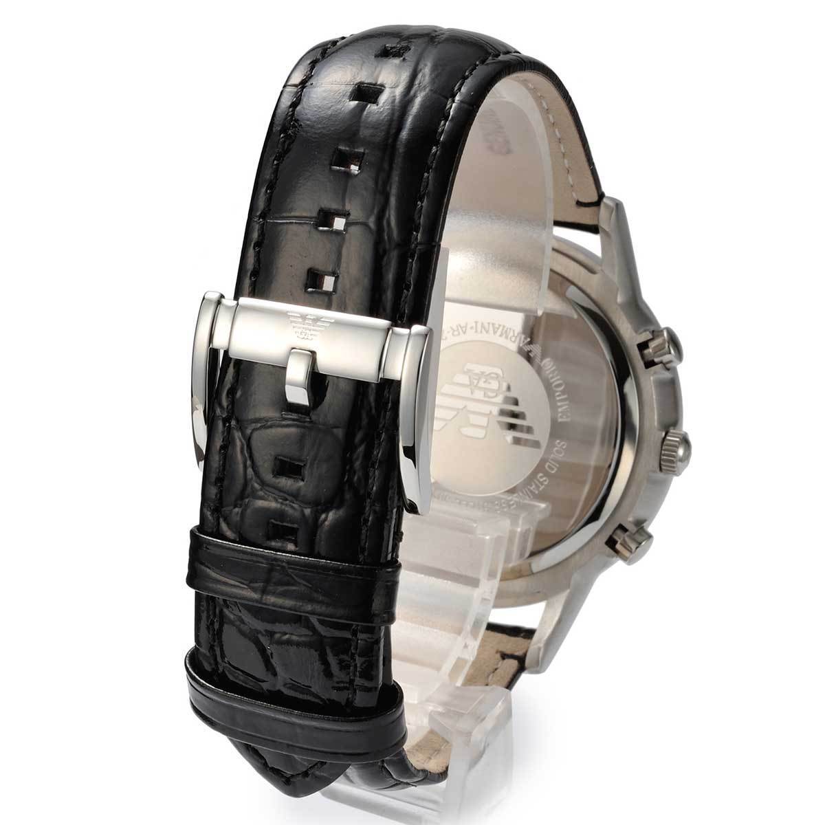  Shop Authentic Emporio Armani Classic Chronograph Silver Dial Black Leather Strap Watch For Men - AR2432 - Luxxuri