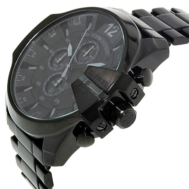  Shop Authentic Diesel Mega Chief Chronograph Black Dial Black Stainless Steel Watch For Men - DZ4355 - Luxxuri