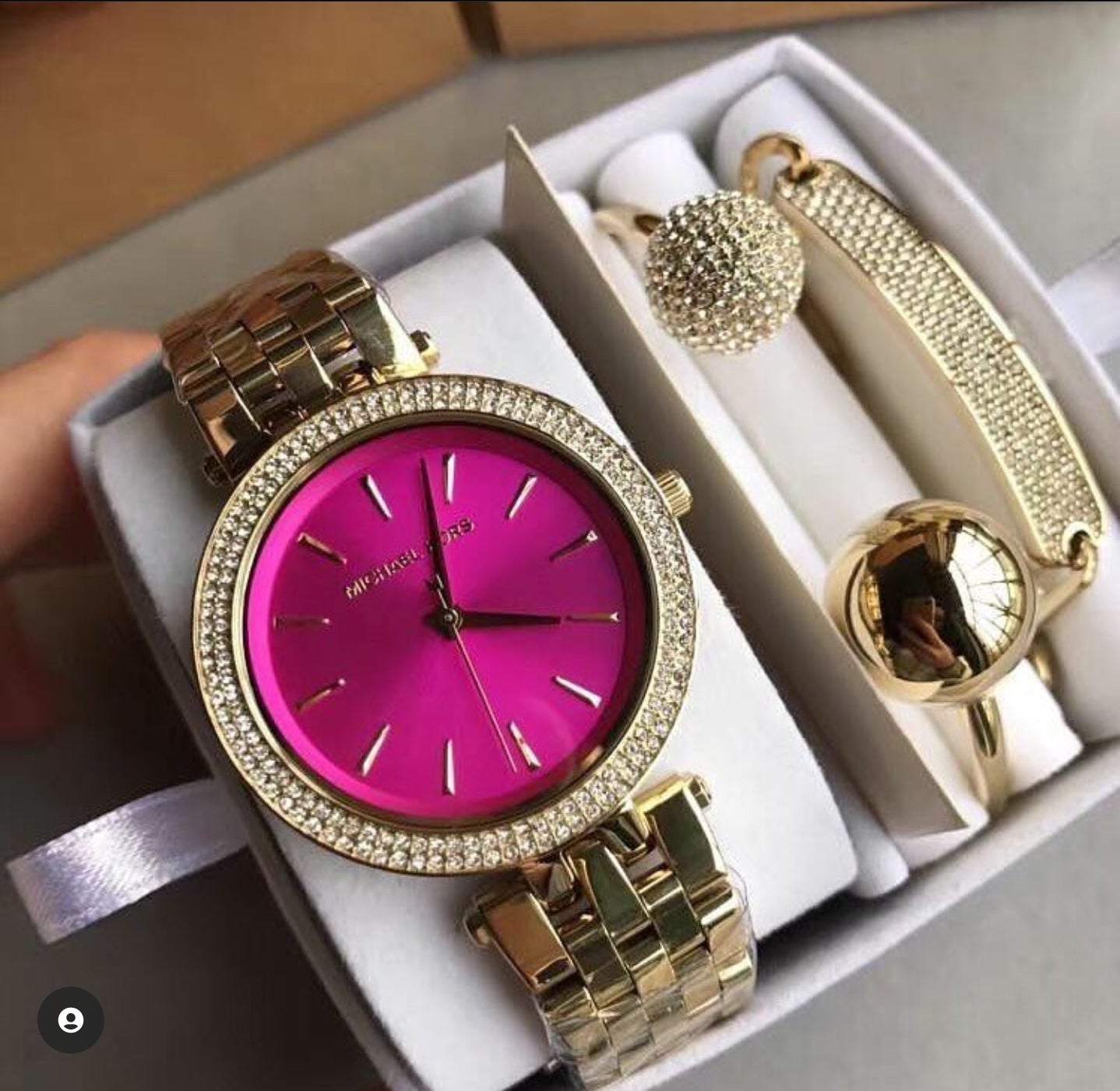  Shop Authentic Michael Kors Darci Pink Dial Gold Steel Strap Watch for Women - MK3444 - Luxxuri