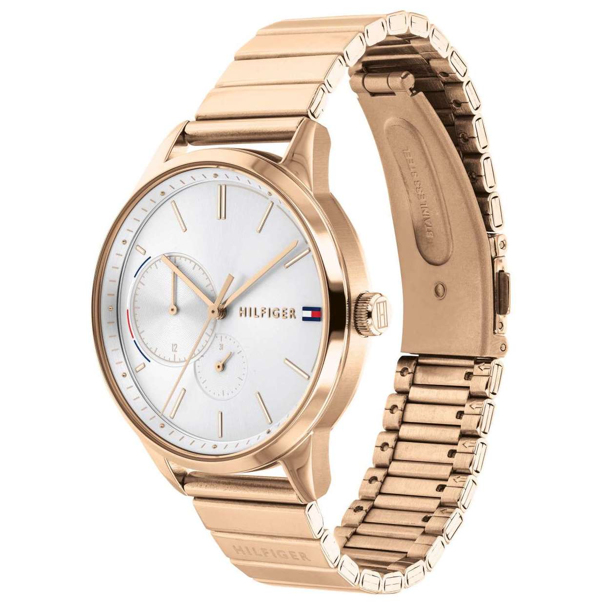  Shop Authentic Tommy Hilfiger Brooke Silver Dial Rose Gold Steel Strap Watch for Women - 1782021 - Luxxuri