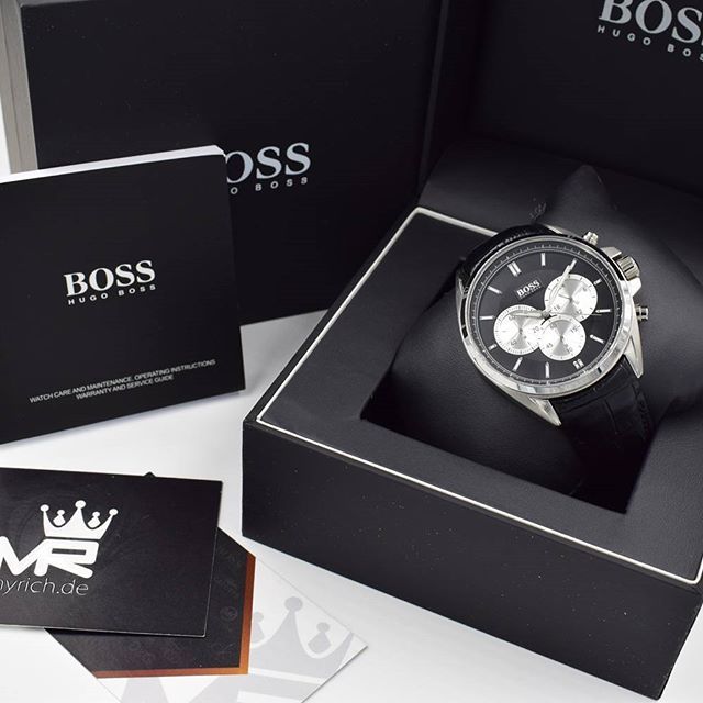  Shop Authentic Hugo Boss Driver Black Dial Black Leather Strap Watch for Men - 1512879 - Luxxuri