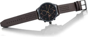  Shop Authentic Tommy Hilfiger Chase Quartz Black Dial Brown Leather Strap Watch for Men - 1791577 - Luxxuri