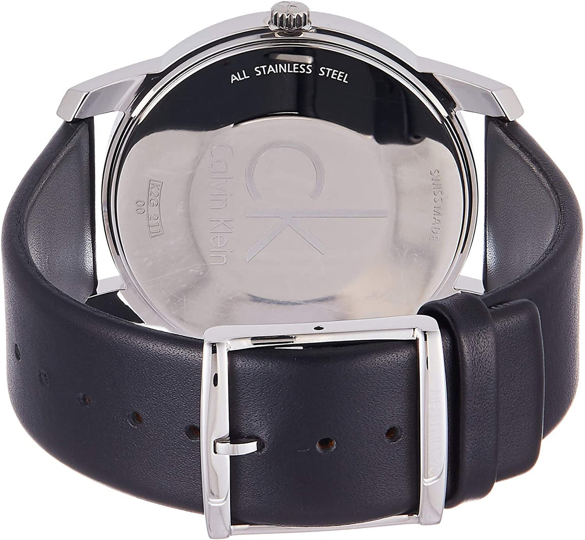  Shop Authentic Calvin Klein City Grey Dial Black Leather Strap Watch For Men - K2G21107 - Luxxuri