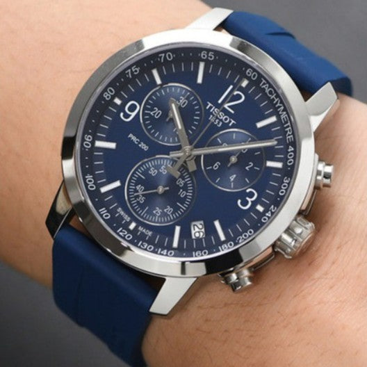  Shop Authentic Tissot T Sport PRC 200 Chronograph Blue Rubber Strap Watch For Men - T114.417.17.047.00 - Luxxuri
