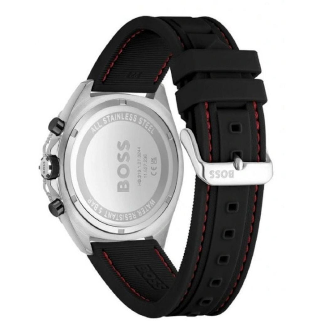  Shop Authentic Hugo Boss Energy Chronograph Black Dial Black Silicon Strap Watch For Men - 1513969 - Luxxuri
