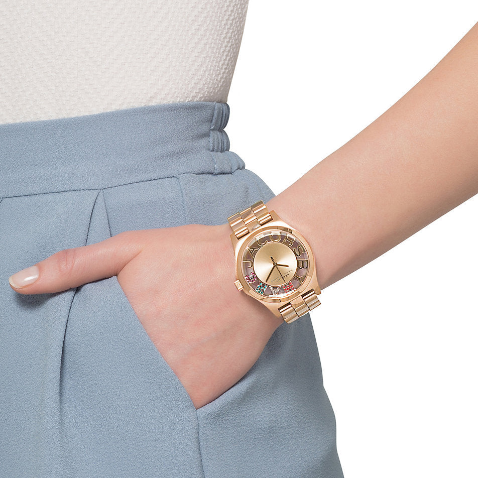  Shop Authentic Marc Jacobs Henry Skeleton Rose Gold Dial Rose Gold Steel Strap Watch for Women - MBM3264 - Luxxuri