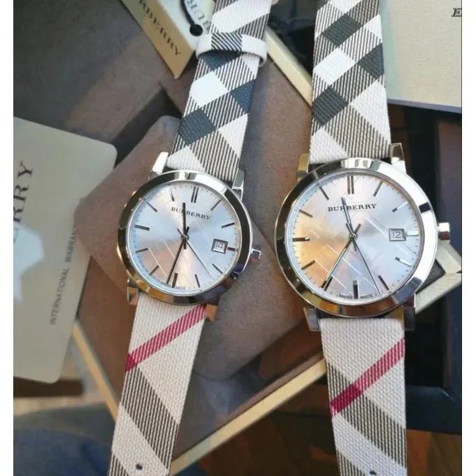  Shop Authentic Burberry The City Nova Silver Dial Brown Leather Strap Watch for Women - BU9212 - Luxxuri