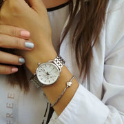  Shop Authentic Fossil Tailor Silver Dial Silver Steel Strap Watch for Women - ES3712 - Luxxuri