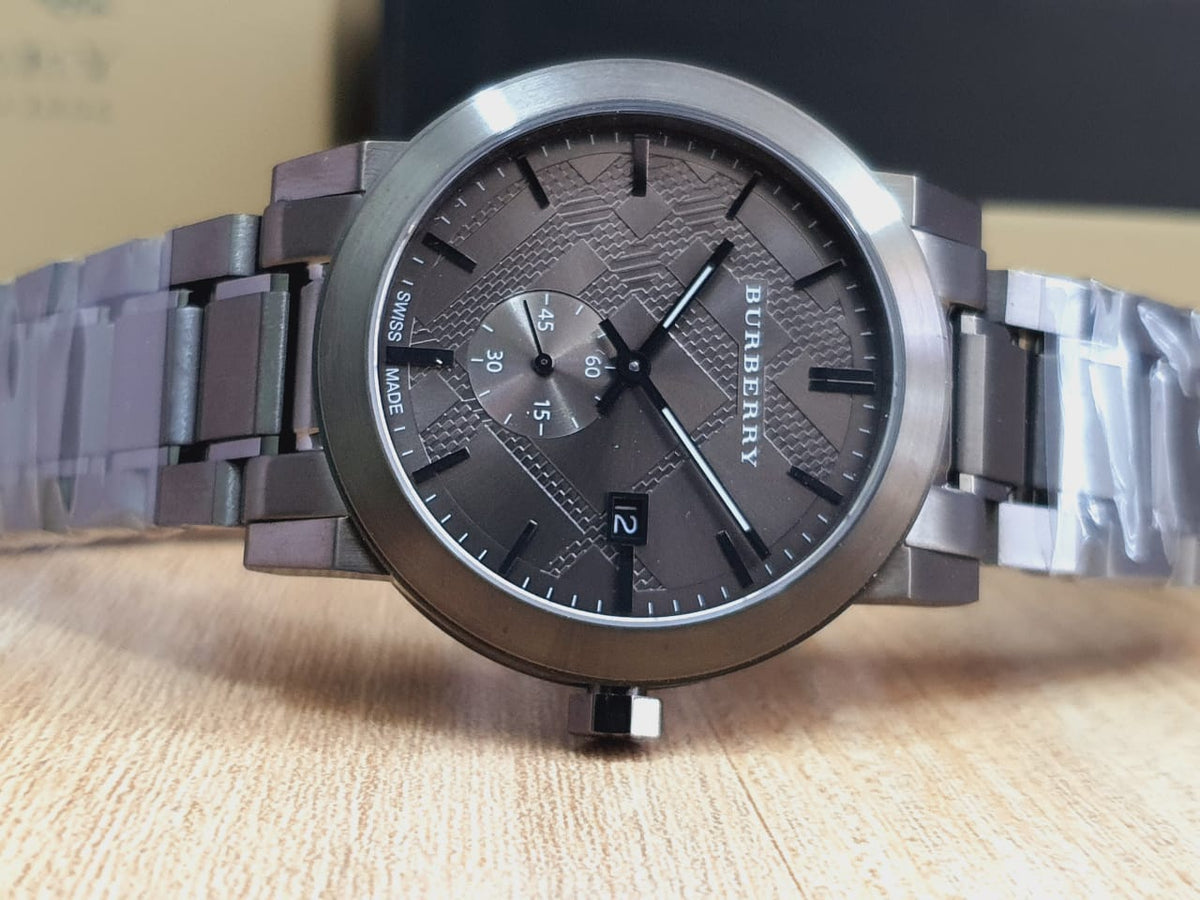  Shop Authentic Burberry The City Black Dial Black Steel Strap Watch for Men - BU9902 - Luxxuri