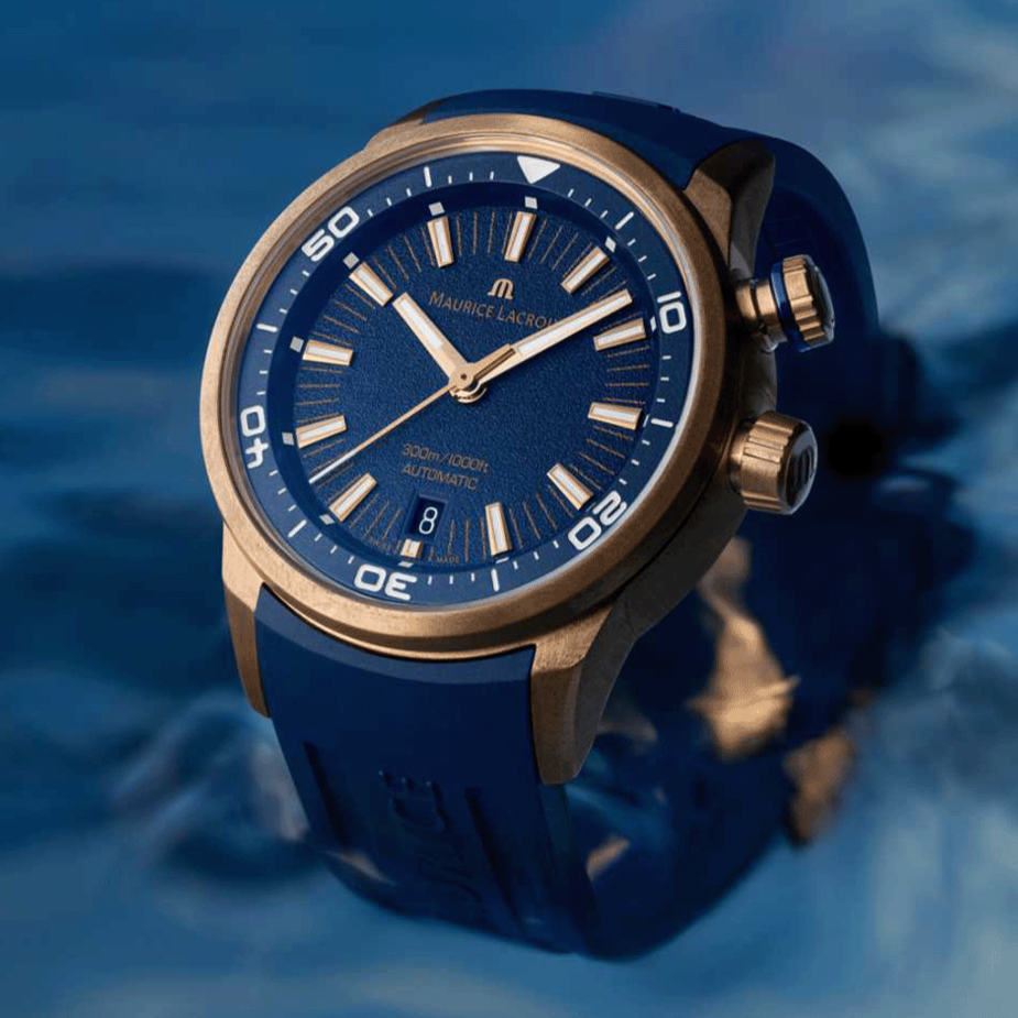  Shop Authentic Maurice Lacroix Pontos Divers Limited Edition Blue Dial Blue Leather Strap Watch For Men - PT6248-BRZ0B-430-4 - Luxxuri