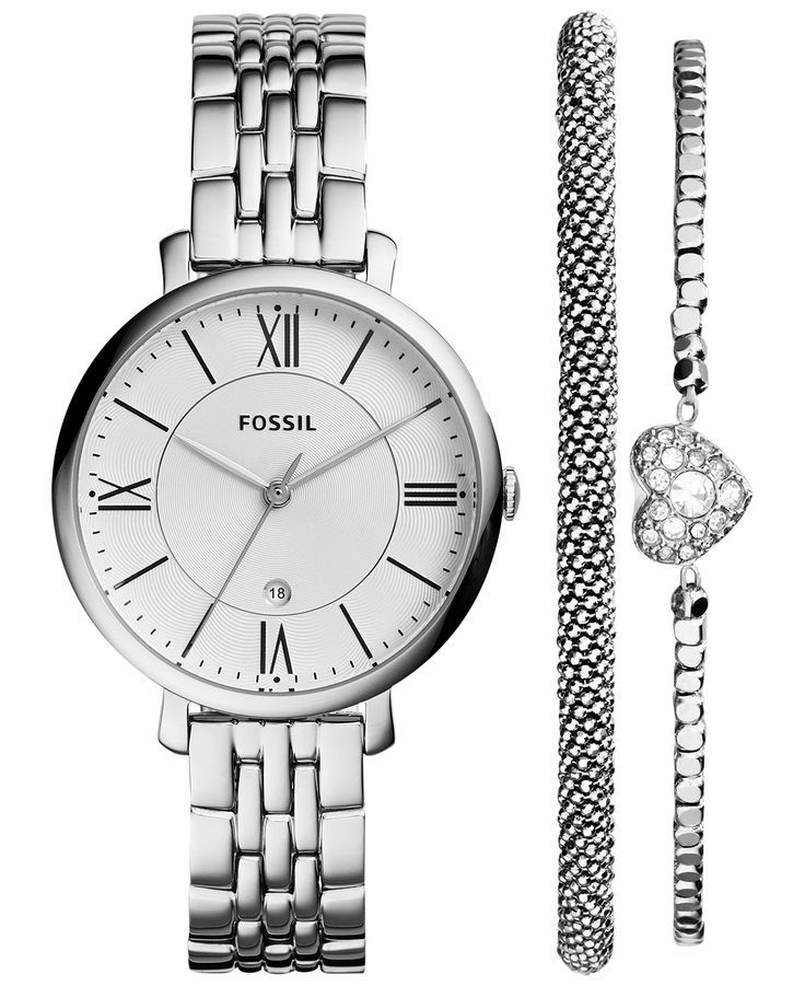  Shop Authentic Fossil Jacqueline White Dial Silver Steel Strap Watch for Women - ES3698 - Luxxuri