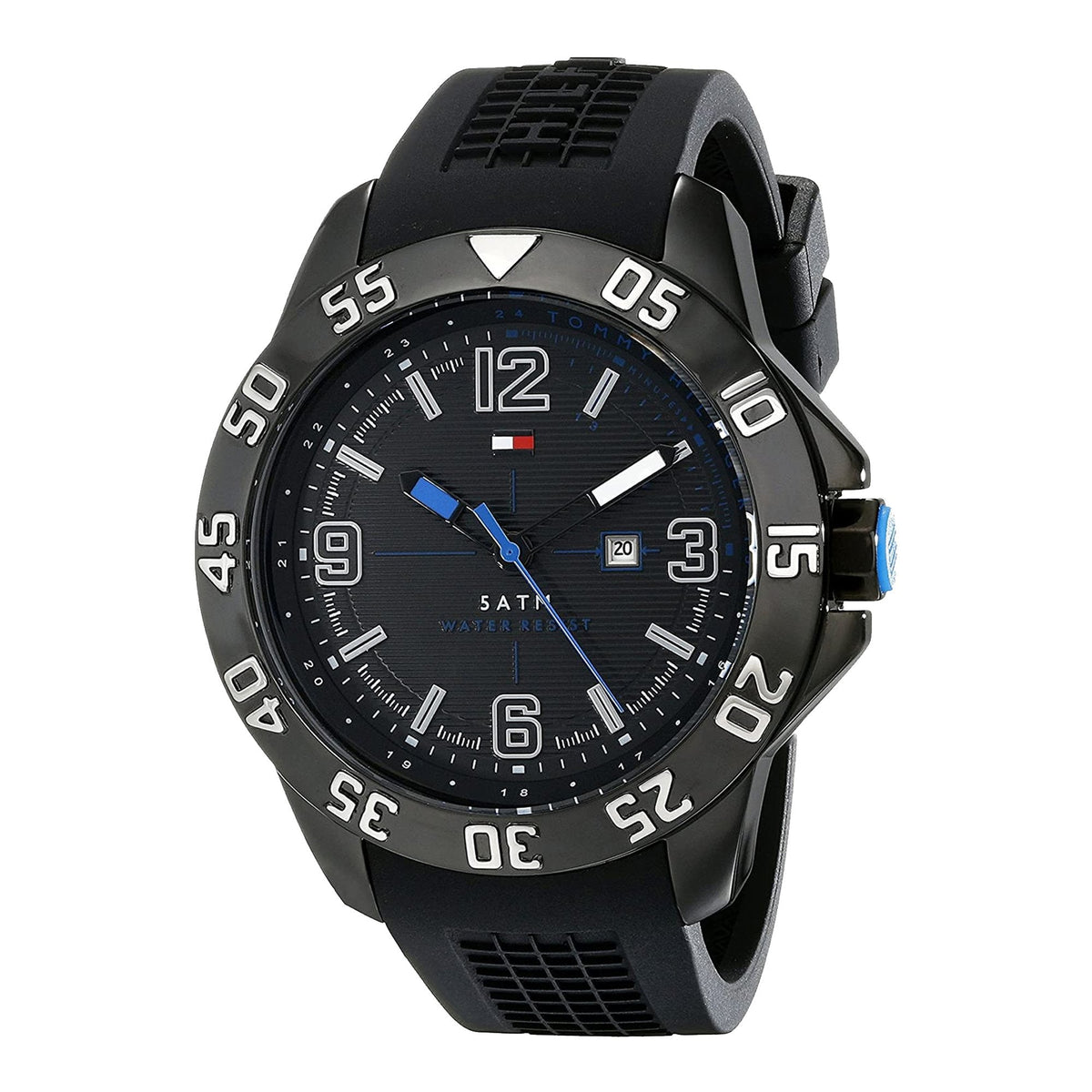  Shop Authentic Tommy Hilfiger Sport Multifunction Black Dial Black Rubber Strap Watch for Men - 1790983 - Luxxuri