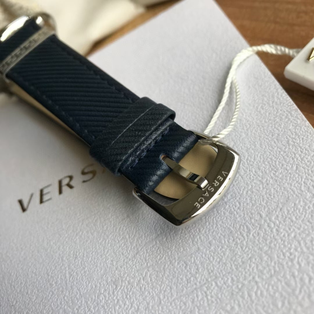  Shop Authentic Versace Menifesto Quartz Blue Dial Blue Leather Strap Watch For Men - VBQ01017 - Luxxuri