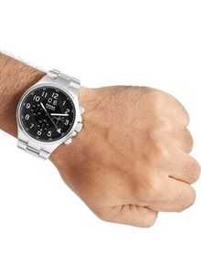  Shop Authentic Fossil Pilot Chronograph Black Dial Silver Steel Strap Watch for Men - FS5141 - Luxxuri