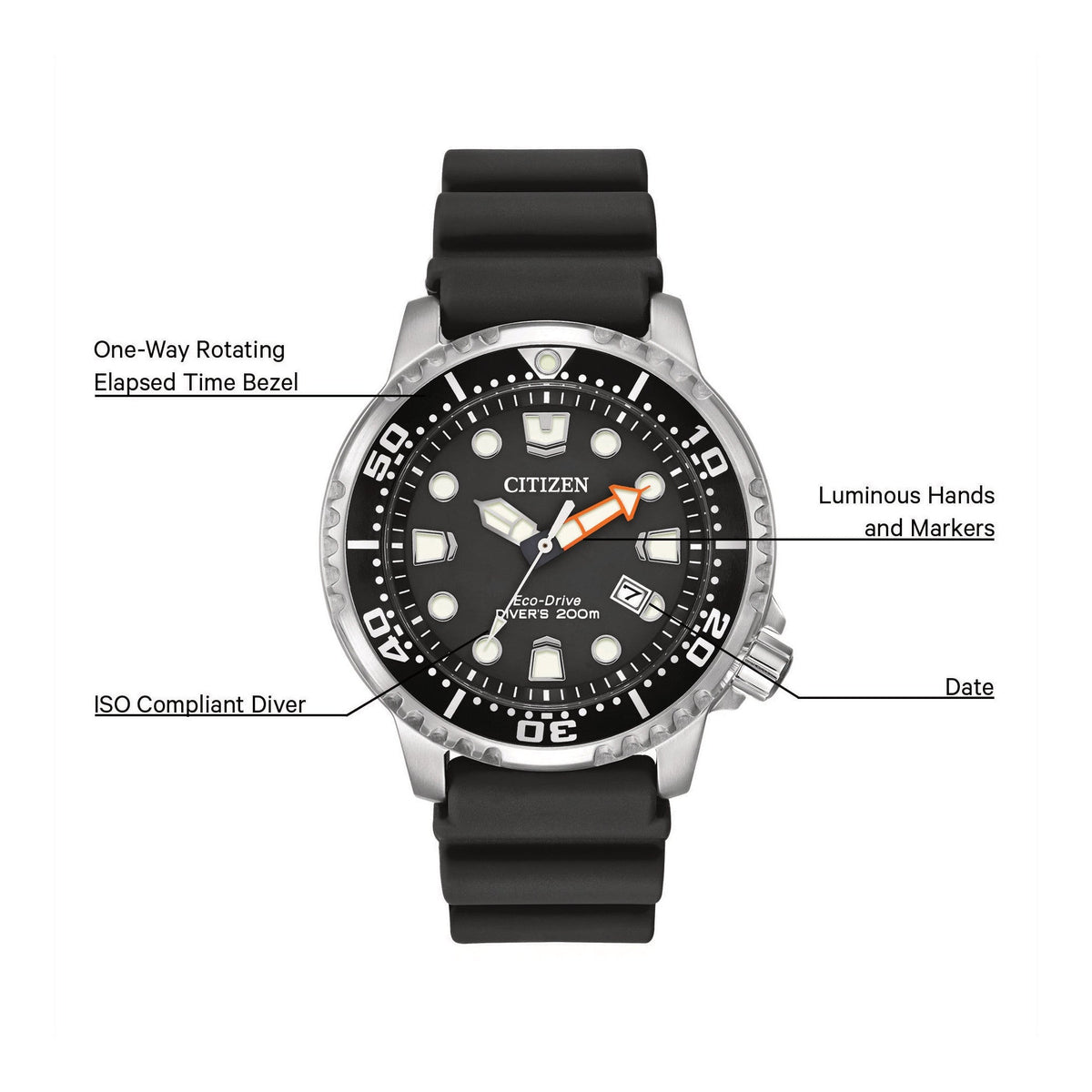  Shop Authentic Citizen Eco Drive Pro Master Diver Black Dial Black Steel Strap Watch For Men - BN0150-28E - Luxxuri