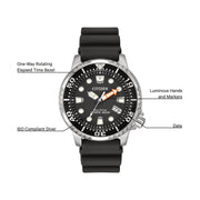  Shop Authentic Citizen Eco Drive Pro Master Diver Black Dial Black Steel Strap Watch For Men - BN0150-28E - Luxxuri