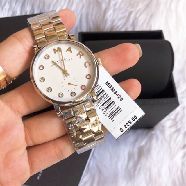  Shop Authentic Marc Jacobs Marc White Dial Silver Steel Strap Watch for Women - MBM3420 - Luxxuri