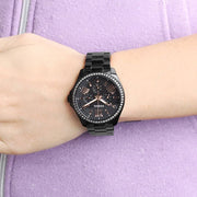  Shop Authentic Fossil Cecile Multi Function Crystals Black Dial Black Steel Strap Watch for Women - AM4522 - Luxxuri