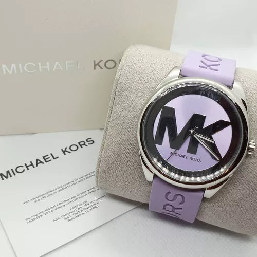  Shop Authentic Michael Kors Janelle Three Hand Purple Dial Purple Rubber Strap Watch For Women - MK7143 - Luxxuri