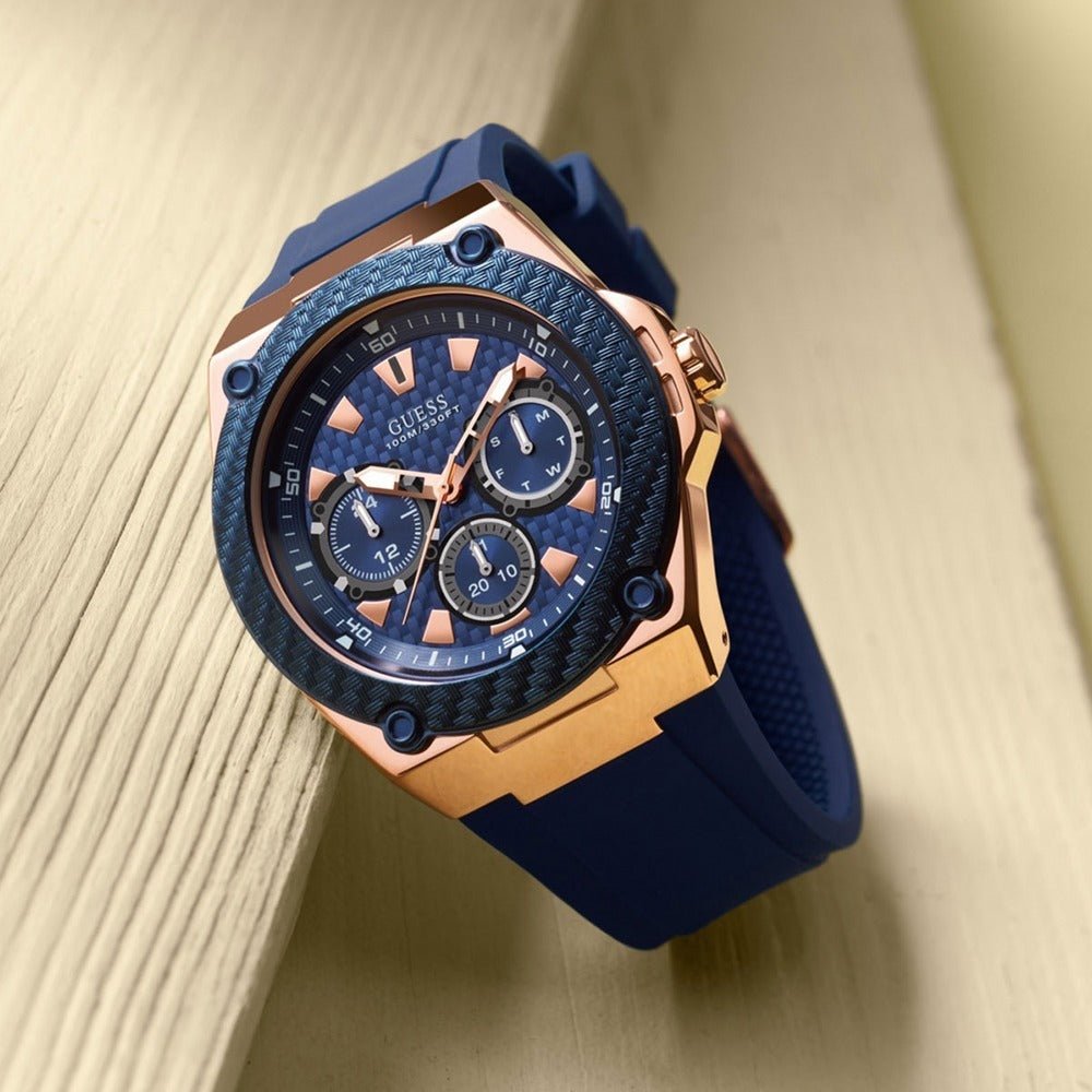  Shop Authentic Guess Legacy Blue Dial Blue Silicone Strap Watch For Men - W1049G2 - Luxxuri