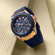  Shop Authentic Guess Legacy Blue Dial Blue Silicone Strap Watch For Men - W1049G2 - Luxxuri
