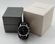  Shop Authentic Emporio Armani Lambda Chronograph Blue Dial Blue Leather Strap Watch For Men - AR11018 - Luxxuri