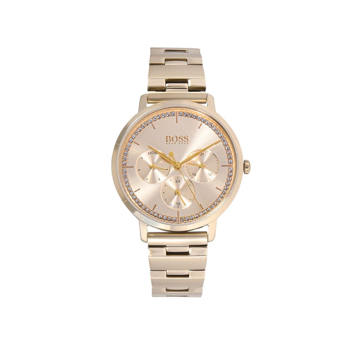  Shop Authentic Hugo Boss Prima Gold Dial Gold Steel Strap Watch for Women - 1502572 - Luxxuri