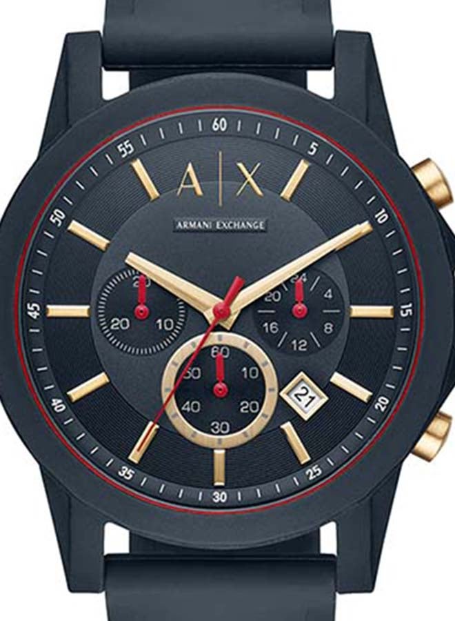  Shop Authentic Armani Exchange Outerbanks Chronograph Blue Dial Blue Silicone Strap Watch For Men - AX1335 - Luxxuri