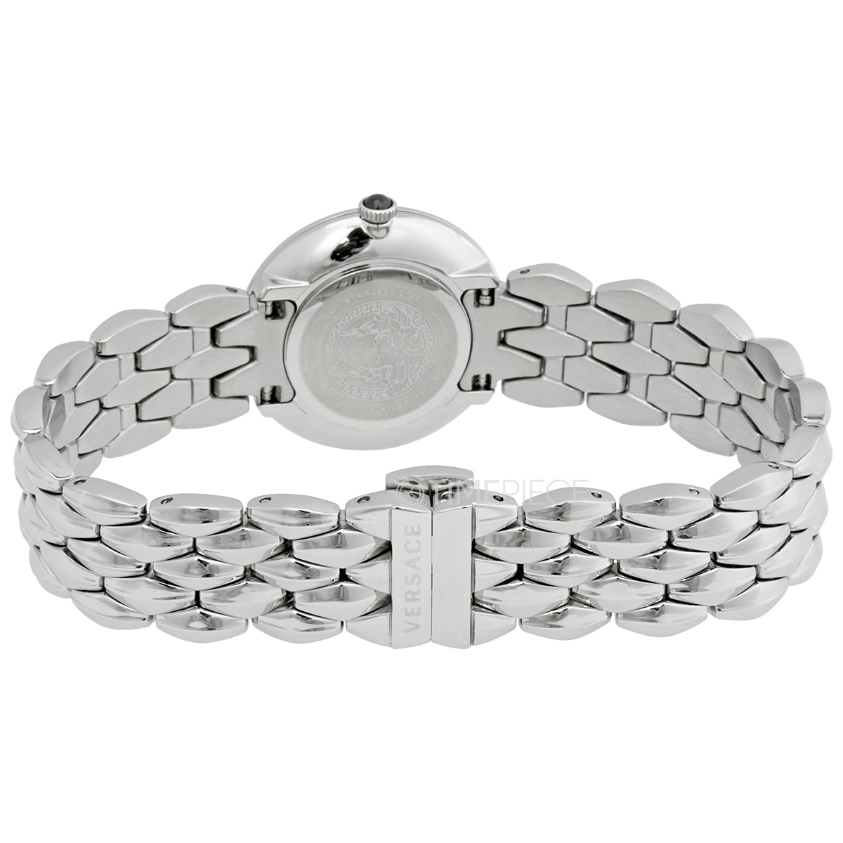  Shop Authentic Versace V-Flare Quartz Black Dial Silver Steel Strap Watch for Women - VEBN00618 - Luxxuri