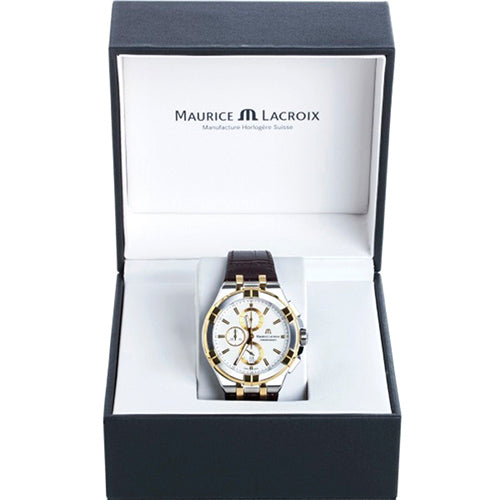  Shop Authentic Maurice Lacroix Aikon Chronograph White Dial Brown Leather Strap Watch For Men - AI1018-PVY11-132-1 - Luxxuri