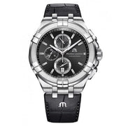  Shop Authentic Maurice Lacroix Aikon Chronograph Black Dial Black Leather Strap Watch for Men - AI1018-SS001-330-1 - Luxxuri
