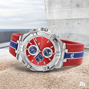  Shop Authentic Maurice Lacroix Aikon Beach Volley Vikings Limited Edition Red Dial Red Rubber Strap Watch for Men - AI1018-SS001-530-6 - Luxxuri