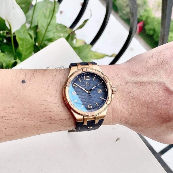  Shop Authentic Maurice Lacroix Aikon Limited Edition Blue Dial Blue Leather Strap Watch For Men - AI6008-BRZ01-420-1 - Luxxuri