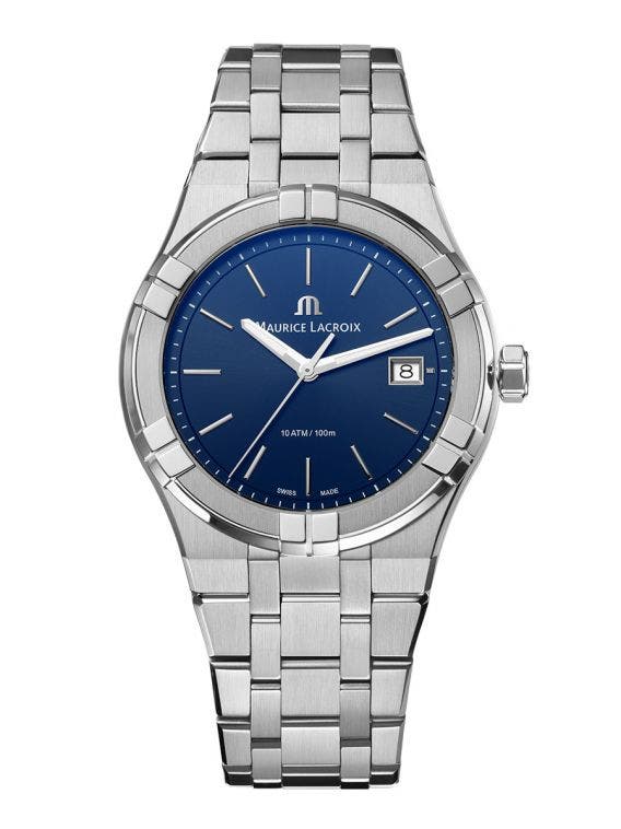  Shop Authentic Maurice Lacroix Aikon Date Blue Dial Silver Steel Strap Watch for Men - AI1108-SS002-430-1 - Luxxuri