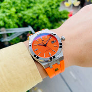  Shop Authentic Maurice Lacroix Aikon Limited Edition Automatic Date Orange Dial Silver Steel Strap Watch For Men - AI6008-SS00F-530-1 - Luxxuri