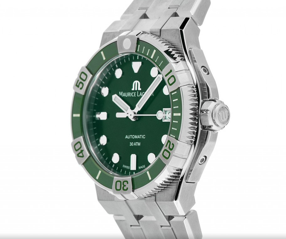  Shop Authentic Maurice Lacroix Aikon Venturer Green Dial Silver Steel Strap Watch for Men - AI6057-SSL52-630-1 - Luxxuri