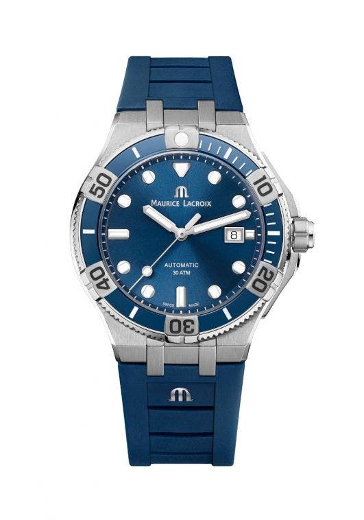  Shop Authentic Maurice Lacroix Aikon Venturer Blue Dial Blue Rubber Strap Watch for Men - AI6058-SS001-430-1 - Luxxuri