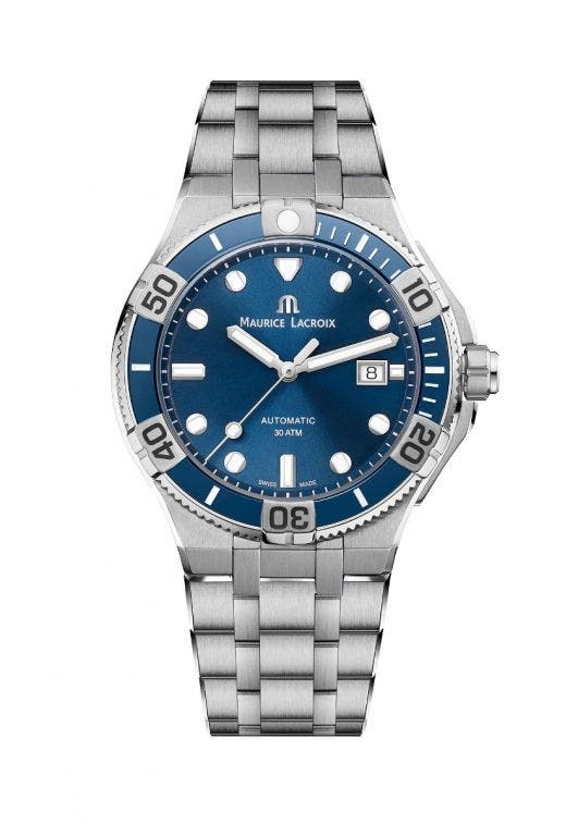  Shop Authentic Maurice Lacroix Aikon Venturer Blue Dial Silver Steel Strap Watch for Men - AI6058-SS002-430-1 - Luxxuri