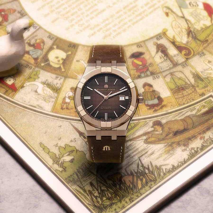  Shop Authentic Maurice Lacroix Aikon Automatic Brown Dial Brown Leather Strap Watch For Men - AI6008-BRZ01-730-3 - Luxxuri