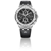  Shop Authentic Maurice Lacroix Aikon Chronograph Black Dial Black Leather Strap Watch for Men - AI1018-SS001-330-1 - Luxxuri
